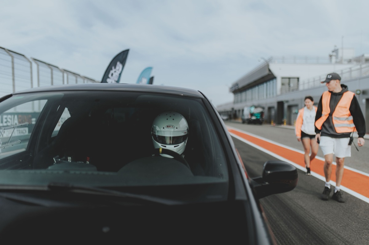 The Clio on track at speed